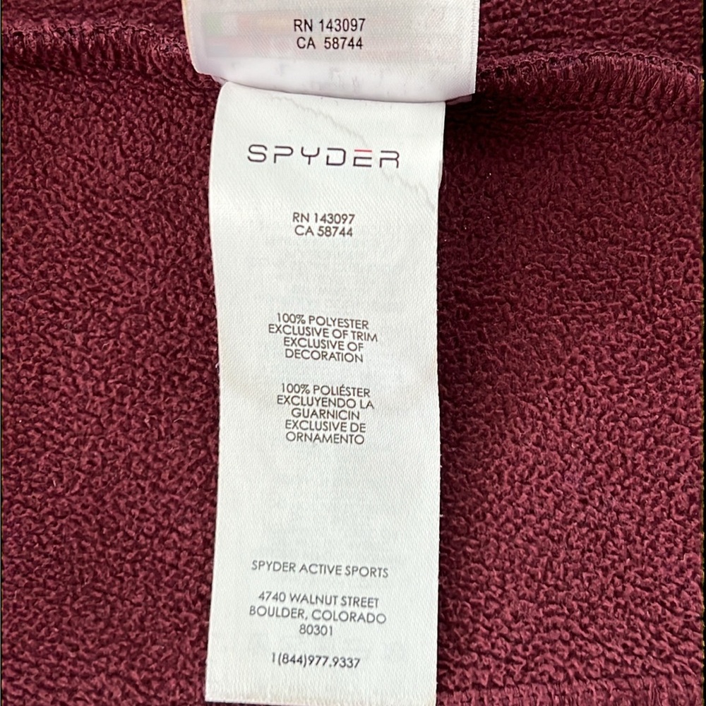 Spyder Full Zip Mid-weight Sweater size L wine color - Picture 11 of 14
